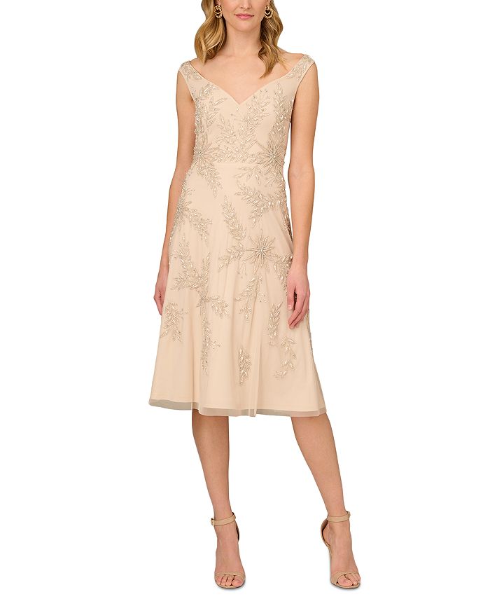 Aidan Mattox Beaded Midi Dress Bloomingdale s