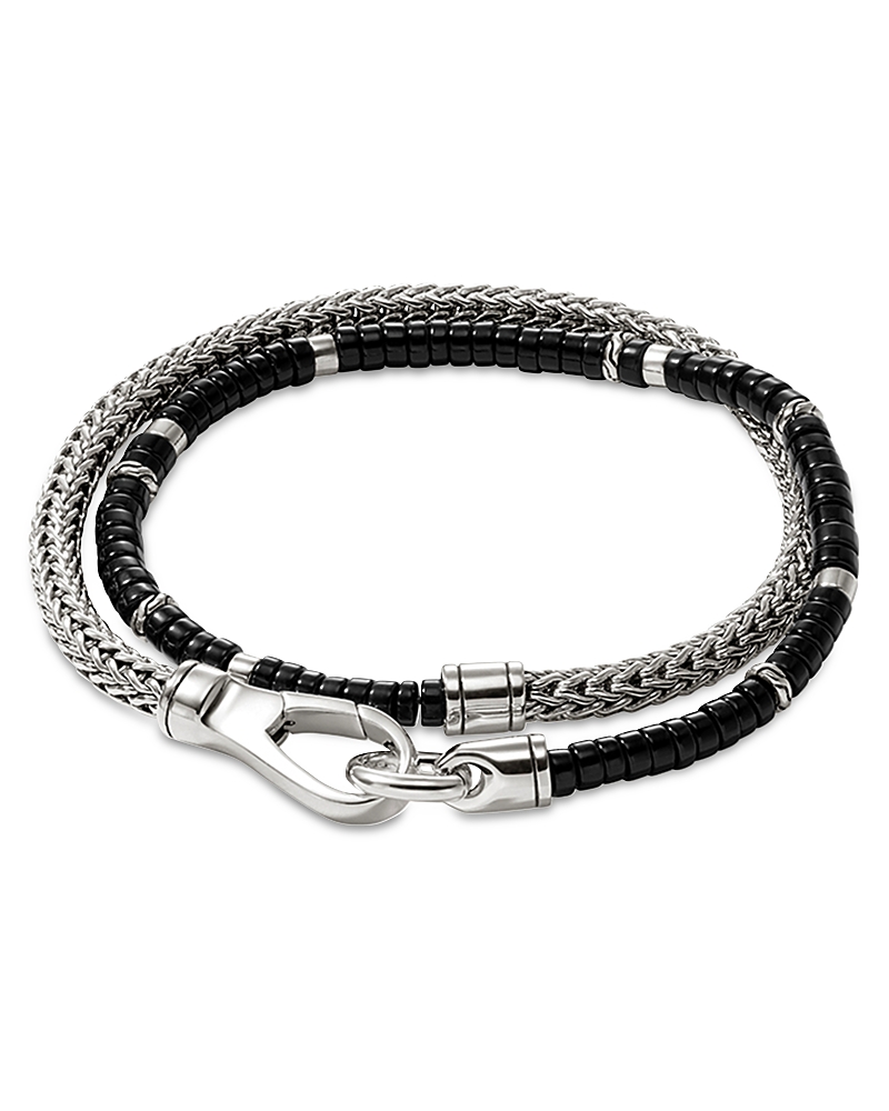 John Hardy Sterling Silver Heishi Gemstone Wrap Bracelet