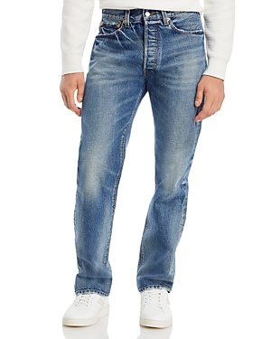 Shop Re/done 1401 Straight Fit Jeans In Worn In Blue In Mid Worn Light Blue