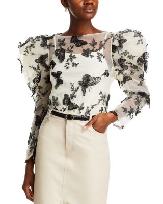 Nancy Yang - Butterfly Embroidery Top