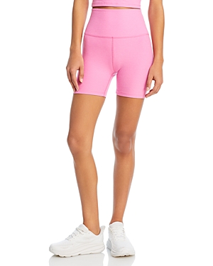 Beyond Yoga Keep Pace Biker Shorts In Pink Bloom Heather