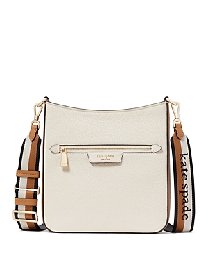 Shop Kate Spade New York Hudson Color Blocked Pebble Leather Messenger Crossbody In Parchment