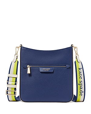 Shop Kate Spade New York Hudson Color Blocked Pebble Leather Messenger Crossbody In Outerspace