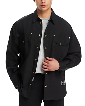 Shop Versace Jeans Couture Pop Density Snap Jacket In Black