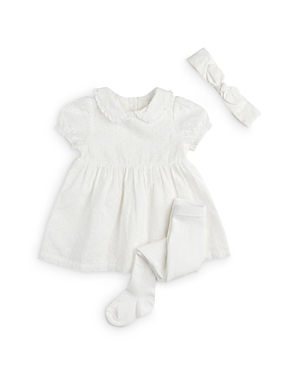 Shop Firsts By Petit Lem Girls' Cotton 3 Piece Dress Set - Baby In Off White