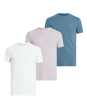 Allsaints Tonic Tees, Pack Of 3 In Optic White/lilac/blue