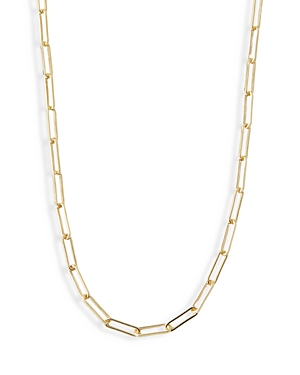 Paperclip Toggle Chain Necklace in 18K Gold Plated Sterling Silver, 16