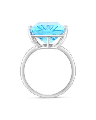 Sky Blue Topaz Statement Ring in 14K White Gold