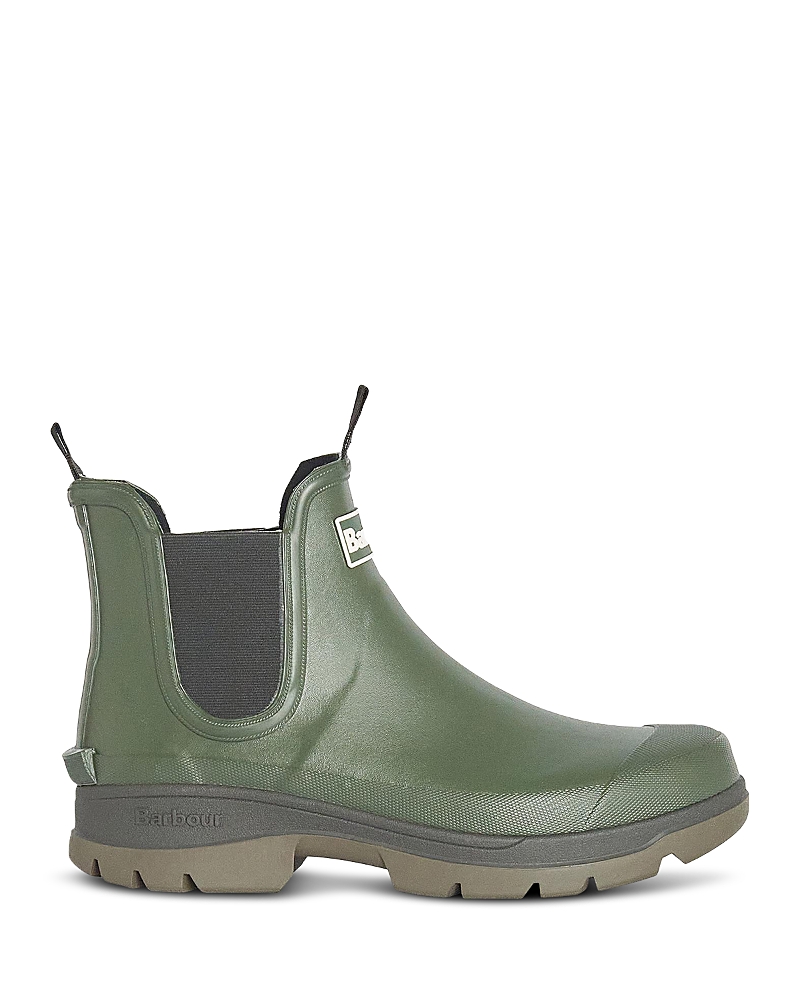Barbour Nimbus Logo-branded Rubber Ankle Boots In Olive
