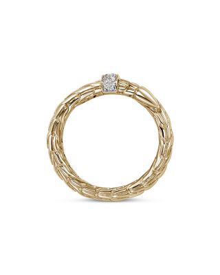 14K Yellow Gold Spear Diamond Coil Ring