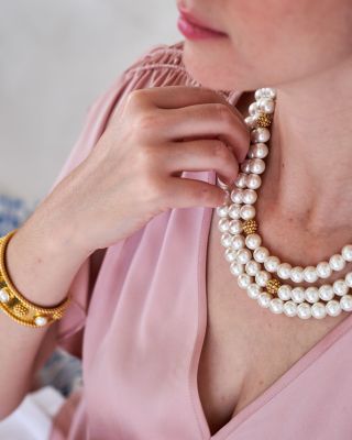 Berry & Bead Triple Strand Necklace, 18"