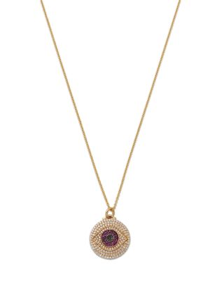 Nina Gilin 14K Yellow Gold Ruby, Sapphire & Diamond Eye of Protection Pendant Necklace, 16-18