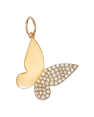 Nina Gilin 14K Yellow Gold Diamond Demi Pave Butterfly Pendant