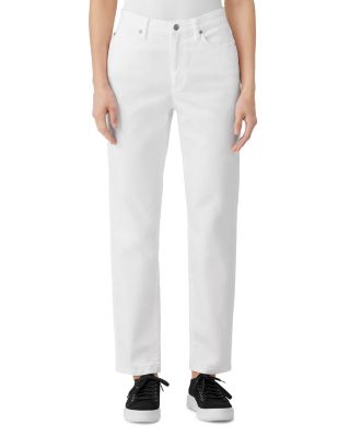 Eileen Fisher - High Waist Slim Leg Jeans in White