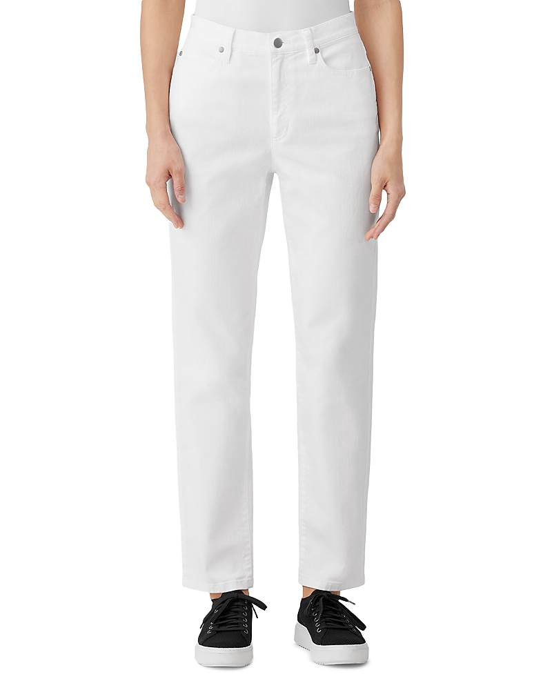Eileen Fisher High Waist Slim Fit Jeans In White