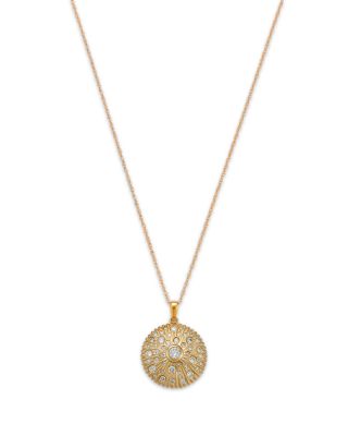Bloomingdale's Fine Collection - Diamond Disc Pendant Necklace in 14K Yellow Gold, 0.55 tcw
