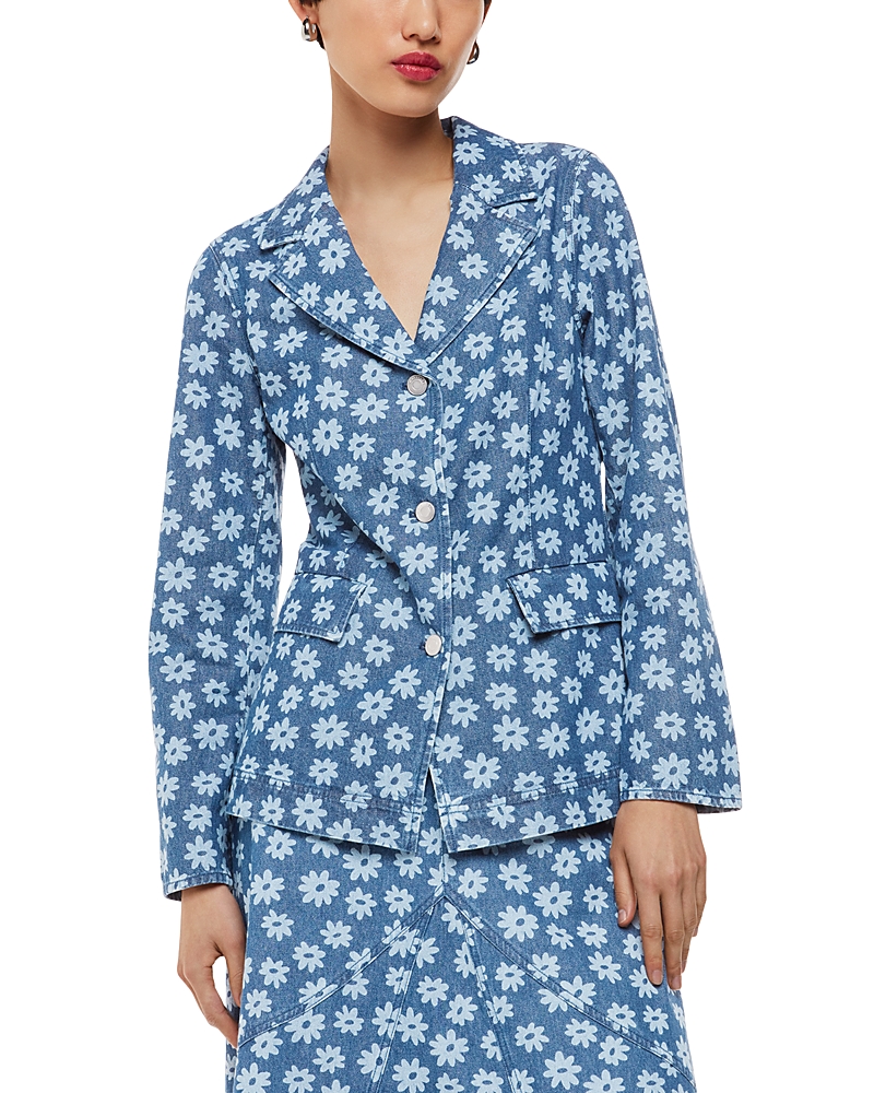 Whistles Limited Edition Graphic Daisy Denim Blazer