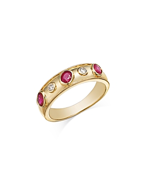 Bloomingdale's Ruby & Diamond Ring 14K Yellow Gold 0.10 ct. t.w. - 100% Exclusive