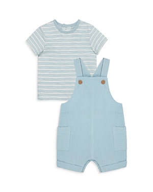 Little Me Boys' Striped Tee & Shortall Set - Baby In Blue