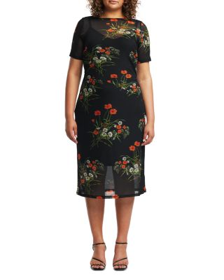 Estelle Plus - Bouquet Mesh Midi Dress