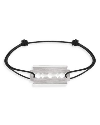 Dinh Van - 18K White Gold Lame de Rasoir Razor Blade Charm Medium Adjustable Cord Bracelet