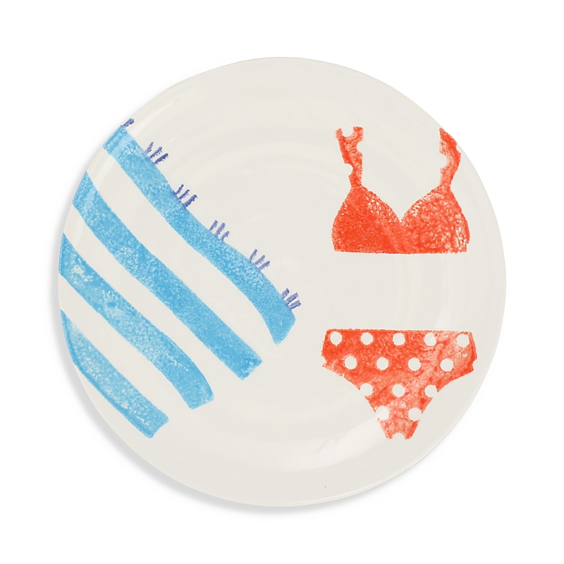 Vietri Riviera Red Bikini Salad Plate In Red