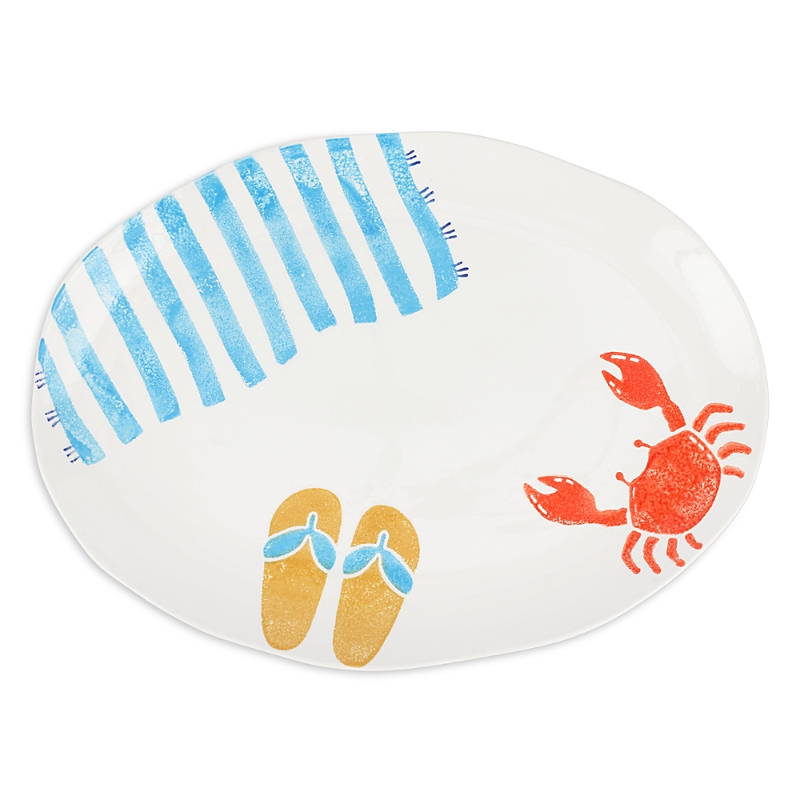 Vietri Riviera Medium Oval Platter In Scuba