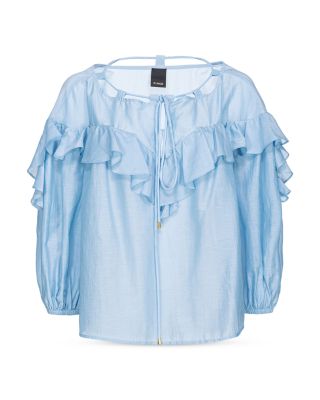 PINKO - Ruffled Tie Neck Top