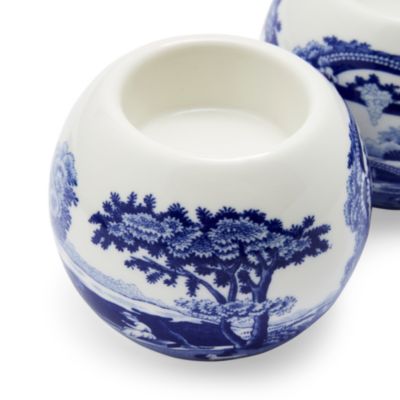Blue Italian Tealight Holders, Set of 2