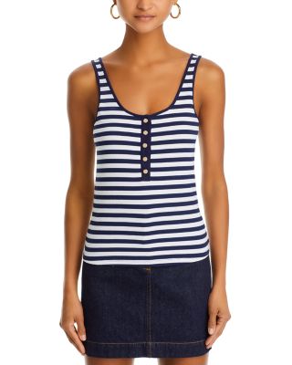 Fathima Striped Cotton Tank Top