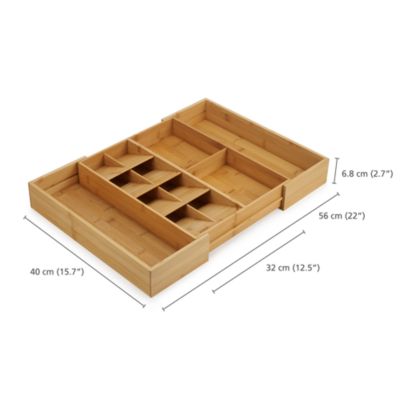 Bamboo Expandable Cutlery, Utensil & Gadget Organizer