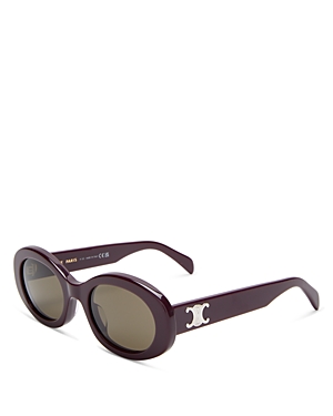 Shop Celine Round Sunglasses, 52mm In Brown/brown Solid