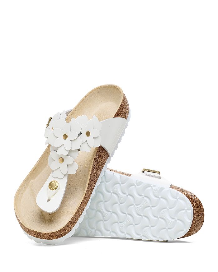 Shop Birkenstock Women's Gizeh Flowers Slip On Thong Sandals In White