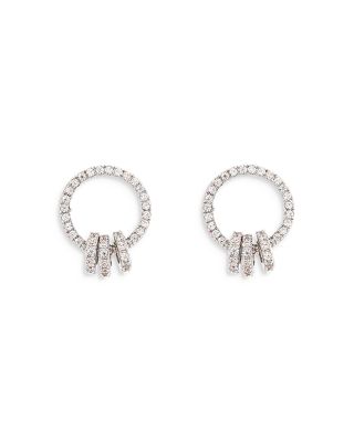 Shashi - Eternity Pav&eacute; Ring Stud Earrings in Sterling Silver