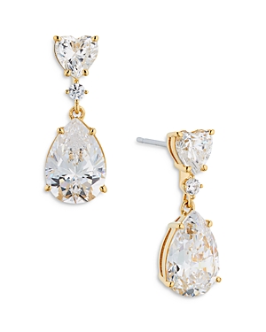 Shop Nadri Cora Pear Cut Double Drop Earrings In Gold