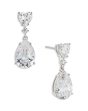 NADRI CORA PEAR CUT DOUBLE DROP EARRINGS