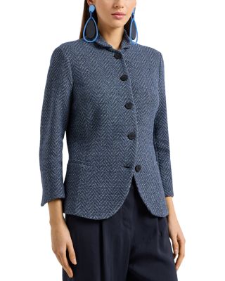 Emporio Armani Chevron Foldover Collar Jacket