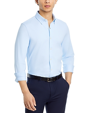 Shop Rhone Slim Fit Long Sleeve Commuter Shirt In Business Blue