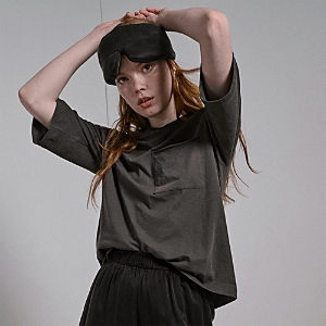 Lunya Weighted Silk Sleep Mask In Immersed Black