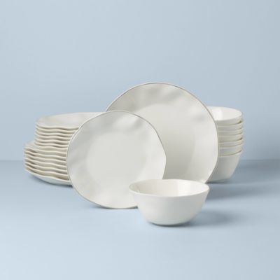 Blue Bay White 24-Piece Dinnerware Set