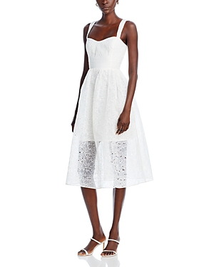 French Connection Sleeveless Lace Midi Dress In Summer White
