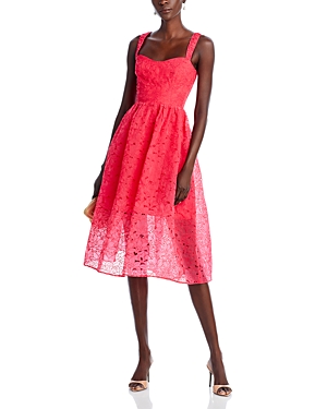 French Connection Sleeveless Lace Midi Dress In Azalea
