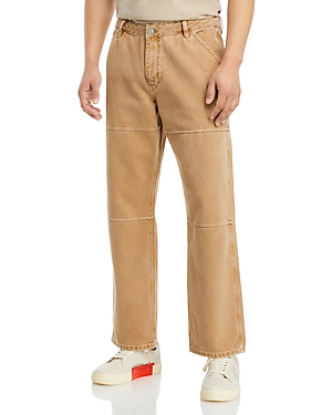 Shop Frame Canvas Workwear Jeans In Dusty Khaki