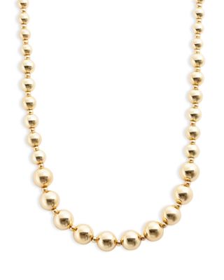 Aqua Ball Chain Collar Necklace in 14K Gold Plated, 16 - Exclusive