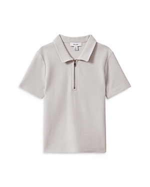 Reiss Boys' Felix Jr Zip Polo Shirt - Little Kid In Gray