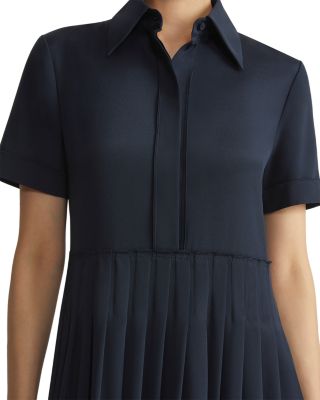 shirt silk dresses new york Lafayette 148 NY Organic Silk Ruffle Tuxedo Shirt Dress with Belt