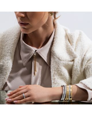 18K Yellow Gold Love in Verona Floral Bangle Bracelet