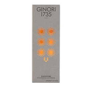 Ginori 1735 Lcdc Black Stone Scented Tealight Candles, Set of 6