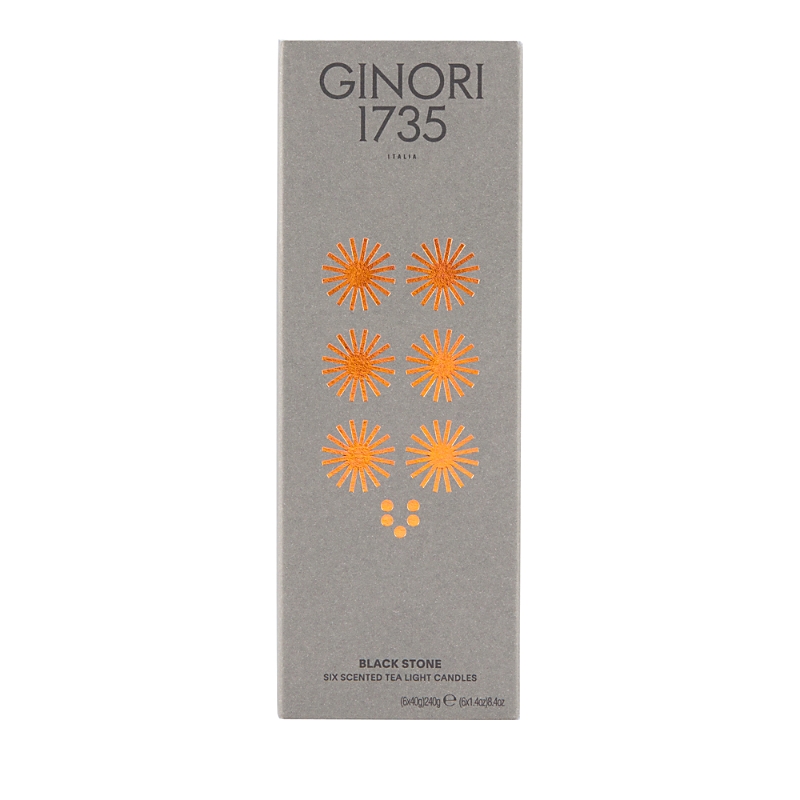 Ginori 1735 Black Stone Scented Tea Light Candles Refill In Black
