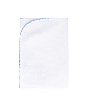 Nellapima Unisex Basket Weave Blanket - Baby In Blue Picot Trim